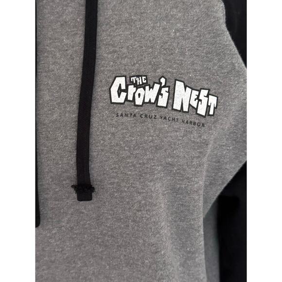 The Crow's Nest Santa Cruz Yacht Harbor Black Gray Hoodie Sweatshirt Unisex SZ S - Picture 3 of 7